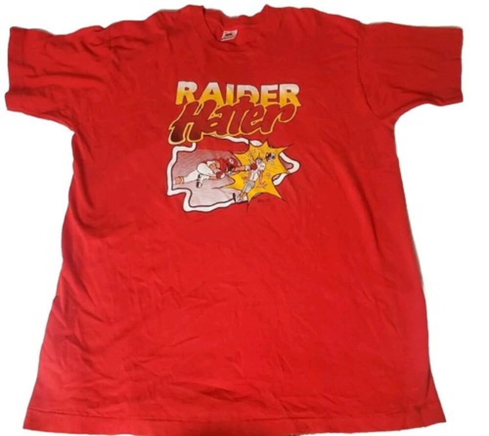 Rare Vintage Kansas City Chiefs Raider Haters Single Stitch Red XXL Punch